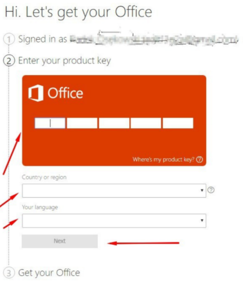 Enter the product key Microsoft Account Microsoft office 2019 activation steps